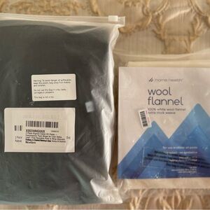 New Home Health Wool Flannel + 2 Piece Organic Castor‎ Oil Packs